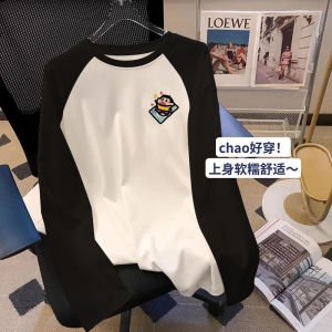 Dralon Raglan Long Sleeves T-shirt Men Autumn and Winter Loose Velvet Padded Thickened Outer Wear Thermal Bottoming Shirt Fashionable Clothes