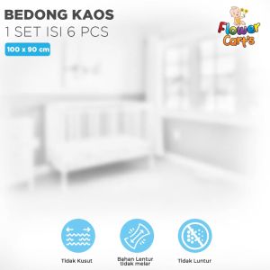 Bedong print kaos Flower 100x90 isi 6psc