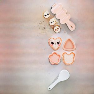 Filbert Childrens Sushi Rice Ball Shaker Baby Triangle Japanese Style Kitchen Tool for DIY Molds Geometric Shape Plastic
