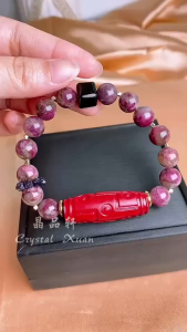 [MY🇲🇾 Ready Stock ] 🔮🔥朱砂九眼天珠 + 梅花碧玺 + 蓝砂石 + 黑曜石方块手串 ｜九眼开运 ✦ 招财纳福 ✦ 守护能量 ✦ 提升人缘 ✦ 避邪挡煞｜