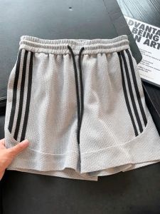 ZHUOCAN | Gray Dragon Scale Stripe Loose Breathable Shorts