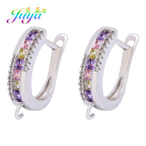 Juya อุปกรณ์ตะขอเกี่ยวหูแบบ DIY ต่างหู shvenzy สีทอง/สีเงินเครื่องประดับสำหรับทำด้วยมือต่างหูผู้หญิงแบบห้อยสุดหรู