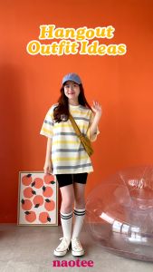 Oversized / Kaos Oversized Stripes Wanita - PLAIN - NAOTEE KAOS