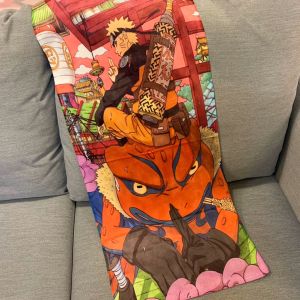 Absorbent Cartoon Mens Towel Naruto Bath Towel Fitness Sweat-Isolation Scarf Anime Sports Running Sweat Towel For Home