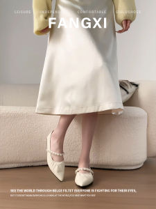 2026 New Design French Style White Mary Jane Flat Shoes