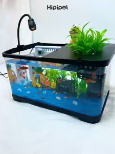 ตู้ปลาใหญ่ ตู้ปลาเลโก้ ตู้ปลา เลี้ยงปลากัด สามารถจับคู่กับไฟ LED เหมาะสำหรับสัตว์เลี้ยงขนาดเล็กทุกชนิด ตู้ปลา ตู้ปลาตั้งโต๊ะ ตู้ปลา 12 นิ้ว  พร้อมไฟและปั๊มน้ำ การออกแบบที่มีฝาปิด ป้องกันการกระโดด ใช้ในการปลูกพืชน้ำ