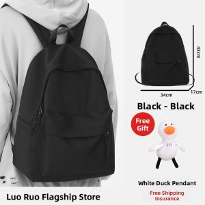 LUSUO | Mens Black Student Commuter Backpack