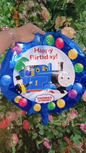 Balon Ulang Tahun Anak Laki Perempuan Kereta THOMAS FOIL ULTAH Besar Jumbo Bulat