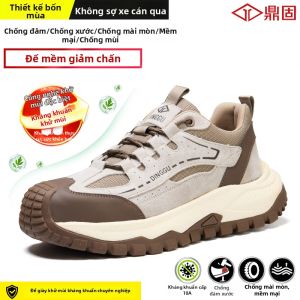 DINGGU | Giày Bảo Hộ Lao Động Nam Mũi Thép Chống Đâm Xuyên Đế Nhẹ Thoáng Khí Khử Mùi Mùa Đông