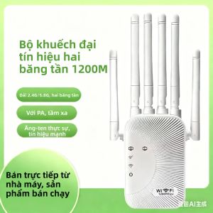 Bộ Khuếch Đại Wifi Băng Tần Kép 1200Mbps/300Mbps Repeater 2.4G/5G Bộ Mở Rộng Phạm Vi Mạng Không Dây Tăng Cường Tín Hiệu Cho Bộ Định Tuyến Tại Nhà