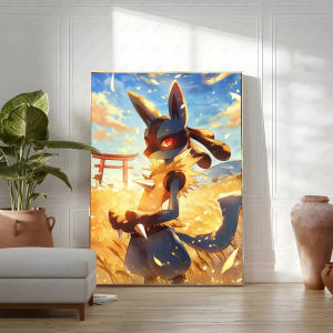 KAYOU | Acrylic Paint By Numbers Pokemon Totodile Mudkip Painting By Numbers on Canvas Coloring By Number for Adults Paint Digital Art