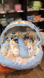 Baby Crib with Mosquito Net 4 IN 1 Comfortable Bed with Pillow Big Folding Anti-insects Quality Tent