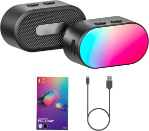 other | AOCHUAN Magnetic Fill Light 3-stop Brightness 7 Color Adjustment Mini RGB Gimbal LED Video Photography Light for Phone Selfie