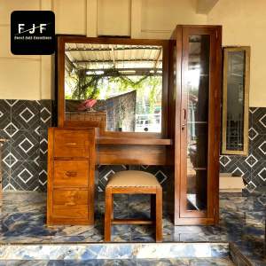 Meja Rias Cermin Kaca Minimalis Kayu Jati Tua Dressing Table (pre order)