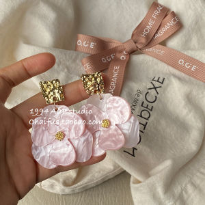 Chafu Studio R371 French Style Floral Earrings Simple Elegant Vintage Luxury Minimalist Small Niche Ear Jewelry for Women