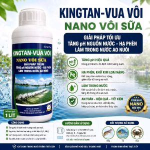Kingtan Nano Vôi Sữa 1L – Tăng pH Hạ Phèn Làm Trong Nước Ao Nuôi Hiệu Quả – Giải Pháp Xử Lý Nước Thủy Sản Tối Ưu – Dạng Nano Dễ Hòa Tan