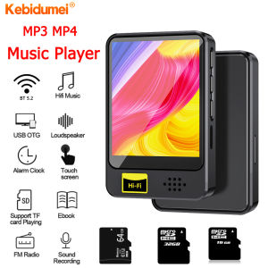 Kebidumei MP3 MP4 Music Player HIFI Bluetooth 5.2 1.8 Inch Full Screen Player with Speakers Lossless Sound Video Playback FM Recorder