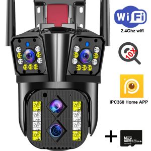difang | IPC360 Home 8K 16MP WiFi Camera 10X Optical Zoom Four Lens Three Screen Surveillance Cam Auto Tracking Outdoor 360° IP Cam