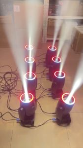 Đèn Moving 200 w Viền Led  Hiệu Ứng Pha Luồng Sáng Gobo Hoa [Td ].