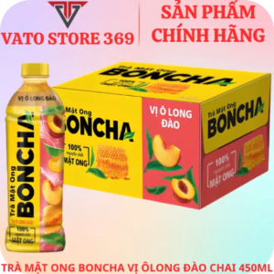 Trà mật ong BONCHA vị ô long đào chai 450ml
