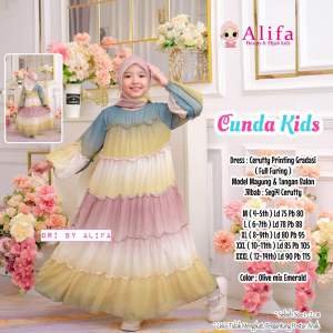 Gamis Anak Perempuan Usia 4-14th Cunda Kids Free Jilbab by Alifa