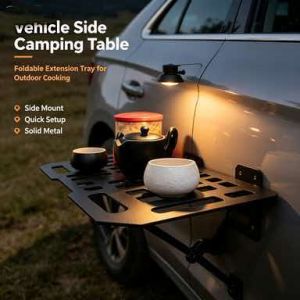 Car Door Magnetic Side Tray Detachable Camping Table for SUV Offroad Outdoor Portable Food Holder Rack for Picnic & Travel