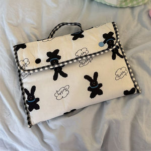 Large Capacity Tablet Bag Cute Rabbit 11/13 Inch Laptop Organizer Bag Outdoor Travel Electronics Anti-freezing Storage Cotton Bag