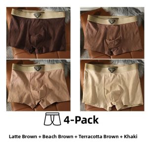Miiow | Mens Breathable Cotton Underwear Pure Long Staple Cotton Antibacterial Crotch Four Corner Shorts Comfortable Sweat Absorbent