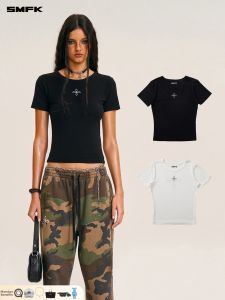 SMFK | Stretch Cross Emblem Acetate Sport TEE Black White