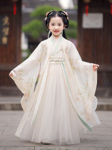 Elegant Cheongsam Cheongsam Style Girls Dress with Wide Sleeves And Collar for Spring Autumn Season High End National Style Children Clothing
