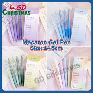 5pcs/set Gel Pen 0.5mm Macaron Ballpen Black Sign Pen School Stationery Supplies Office