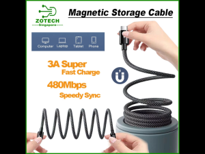 【SG】100W Fast Charging Magnetic Data Cable Free Storage Woven Magic Rope Data Cable 6A USB Charger Cord For ios 15