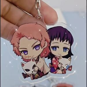 Bandai | Demon Slayer 401 Series Acrylic Keychain Anime Keyring Pendant Drop shipping Gift Lanyard Holder