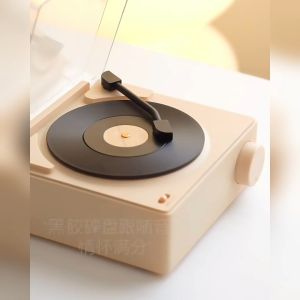 Round-X11 Atomic Speaker Bluetooth Jam Alarm Speaker Retro bentuk Vinyl Record Player