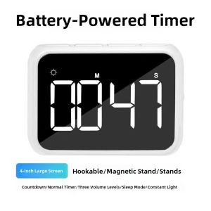 Large Screen LED Timer Countdown Kitchen Reminder Study Special Charging Time Alarm Clock Plastic Battery Powered Timer