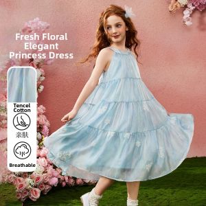 Ask Junior | Floral No-Sleeve Girls Princess Dress