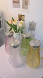 🌿Bình đựng nước Bình pha trà Bình thủy tinh vân ngang 2l Crista Home – Đẹp mắt Chịu nhiệt Tiêu chuẩn châu âu 🌿