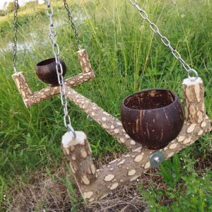 Cầu đứng cho vẹt cầu gạo mẫu mới được làm thủ công cùng với phụ kiện bằng thép không gỉ