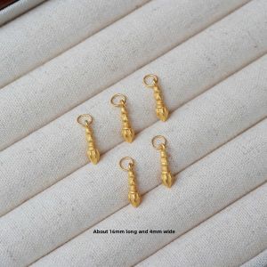 S925 Pure Silver Pendant Mini Hanging Ball Silent Electroplated 24K Gold DIY Braiding Butterfly Buckle Accessories Jewelry