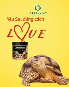 Thức ăn Rùa Cạn Sulcata Tortoise GREENABC- Hạn chế urat  tăng size mai xương chắc khỏe - Hộp 230g