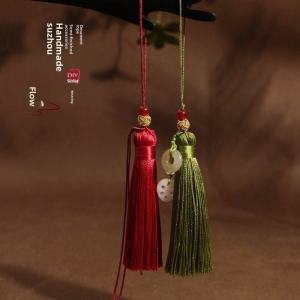 Original Design Gold Green Jade Honeycomb Phone Strap Tassel Half Finished Product Safe Buckle Pendant Diy Accessories