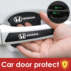 For Honda 8PCS/Set luminous Car handle door bowl protective film car door handle universal hand buckle protection cover anti-scratch carbon fiber stickers