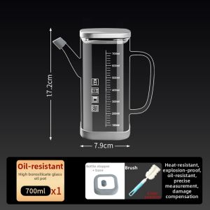 XIAXIU | Non-stick High Borosilicate Glass Oil and Vinegar Dispenser Set