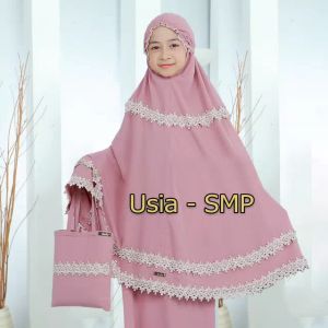 BISA COD BARU! Mukena Anak Kode-117 Usia SMP Bahan Kringkel Airflow Premium By Ory AjeZas Colletion