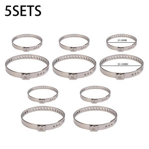 10PCS Universal Car Hose Clamp Stainless Steel Adjustable Automotive Fuel Line Water Pipe Fastener Clip Car Parts 25-50mm 50-120mm
