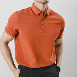 Summer New Style PL Mens Long Velvet Cotton Polo Shirt Half Sleeve Pure Color Business Casual T-Shirt Recommended by Uncle W