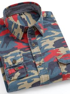 เสื้อเชิ้ตแขนยาวลำลองย้อนยุคสไตล์อเมริกันสำหรับผู้ชาย ฤดูใบไม้ผลิและฤดูใบไม้ร่วง ทรงหลวมๆ สำหรับใส่ทำงาน เสื้อแจ็คเก็ตบางๆ ทนทานต่อการสึกหรอ