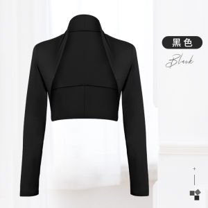 Ballet Dancing Practice Suit Long Sleeve Womens Top Coat Modal Shoulder Protector Dance Outerwear Adult Female Model
