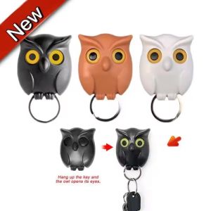 Homior Creative Owl Night Wall Magnetic Key Holder Magnets Hold Key Hanger Hook Hanging Key Will Open Eyes Home Decoration