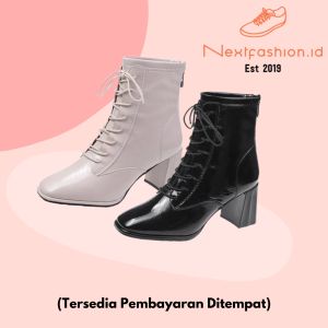 Sepatu Boots Wanita Hak Sedang Kulit Premium 253 Nextfashion
